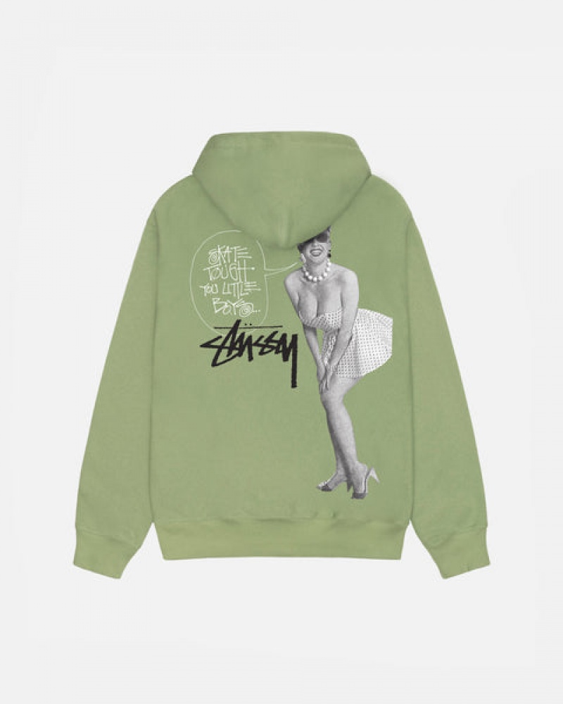 Stussy Skate Tough Zip Hoodie Majica s Kapuljačom Ženske Zelene Srbija | FCK-2850