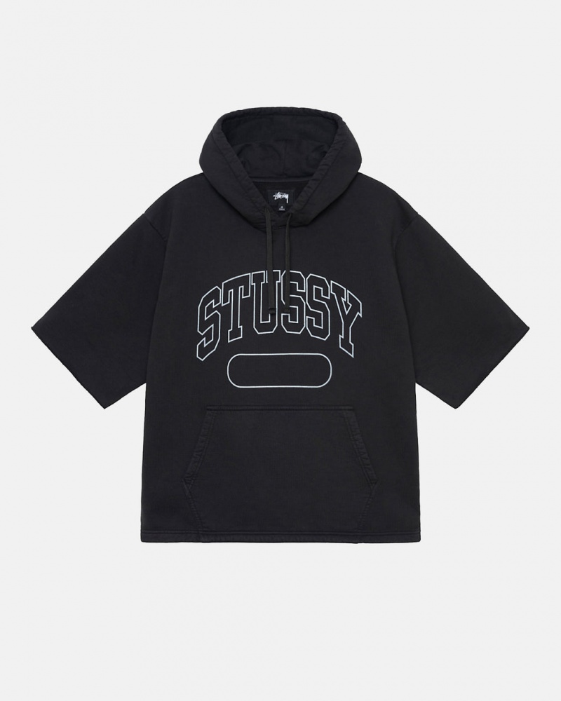 Stussy Ss Boxy Cropped Hoodie Majica s Kapuljačom Ženske Crne Srbija | DPB-8287