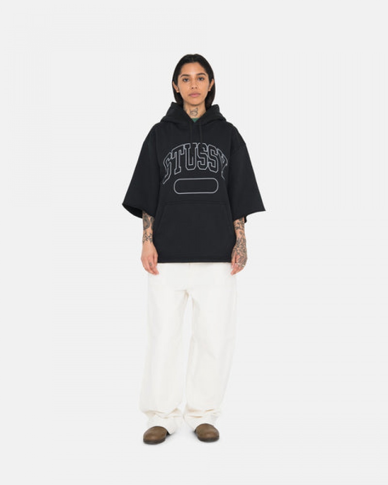 Stussy Ss Boxy Cropped Hoodie Majica s Kapuljačom Muške Crne Srbija | TXW-5938