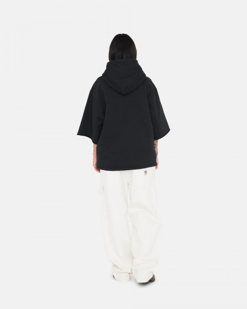 Stussy Ss Boxy Cropped Hoodie Majica s Kapuljačom Muške Crne Srbija | TXW-5938