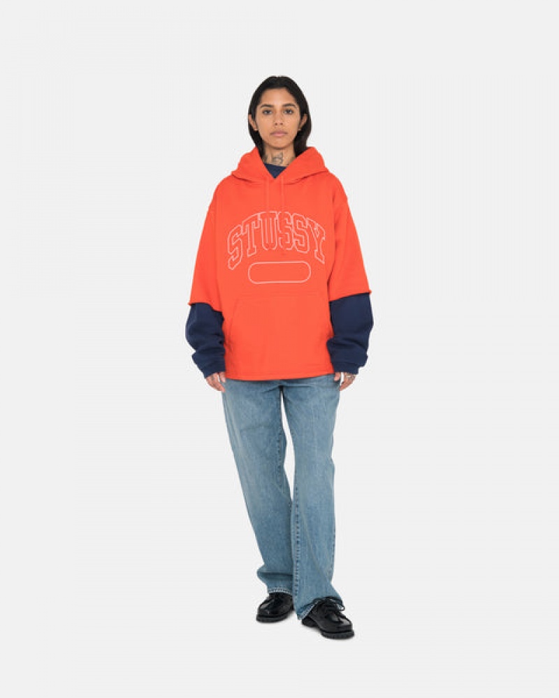 Stussy Ss Boxy Cropped Hoodie Majica s Kapuljačom Muške Tamno Narančaste Srbija | VBI-8910