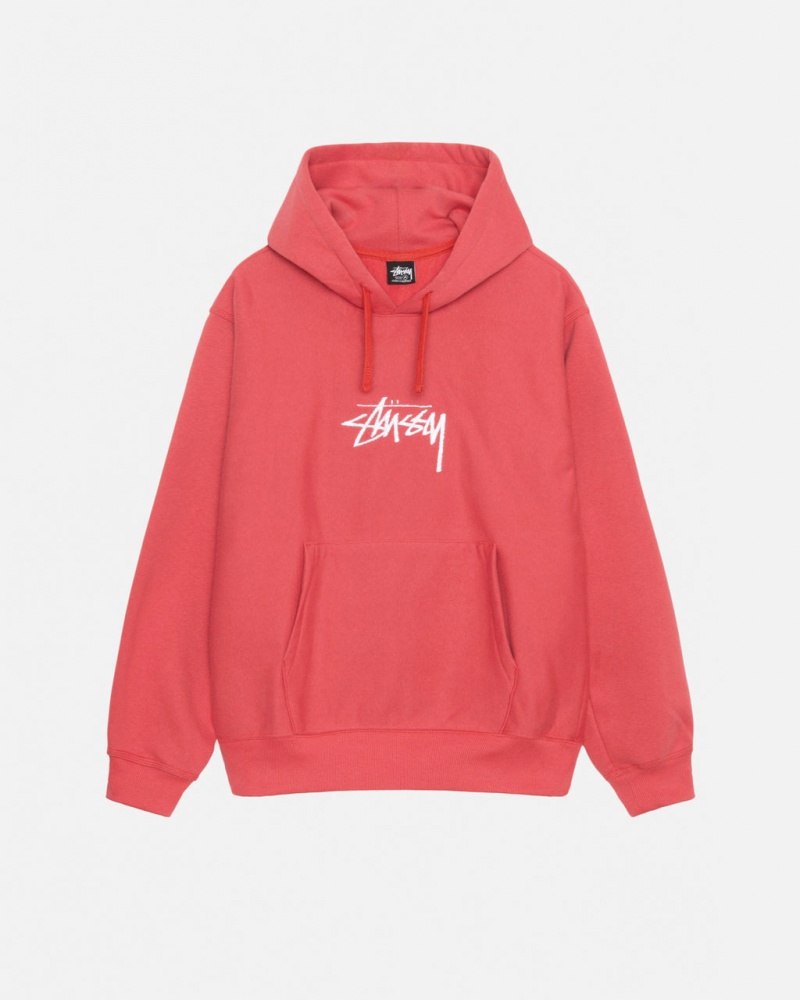 Stussy Stock Logo Applique Hood Dukserice Ženske Crvene Srbija | AHD-3879