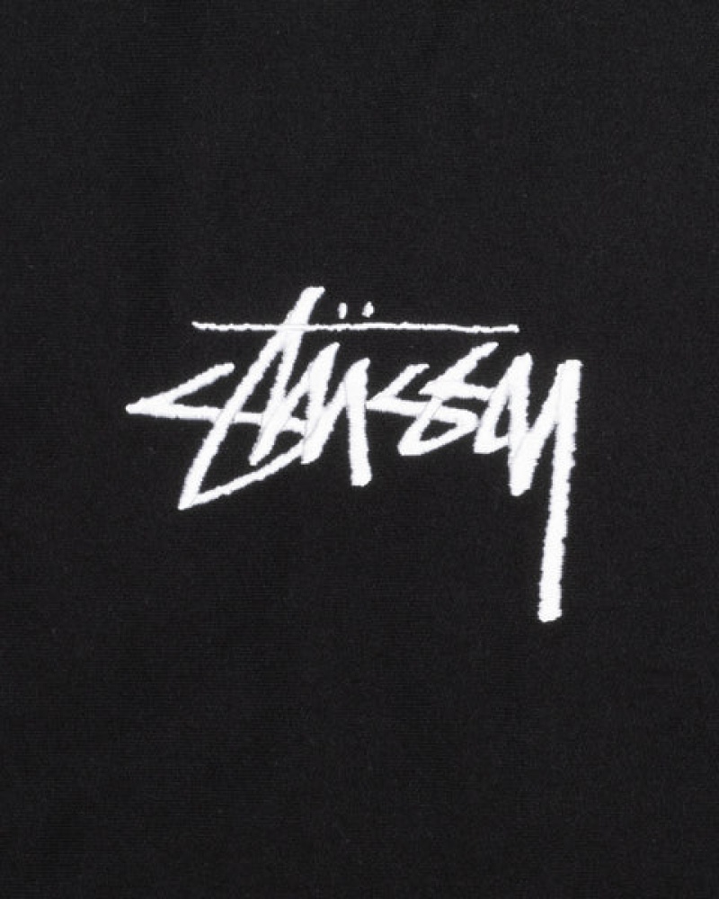 Stussy Stock Logo Applique Hoodie Majica s Kapuljačom Muške Crne Srbija | PUJ-4717