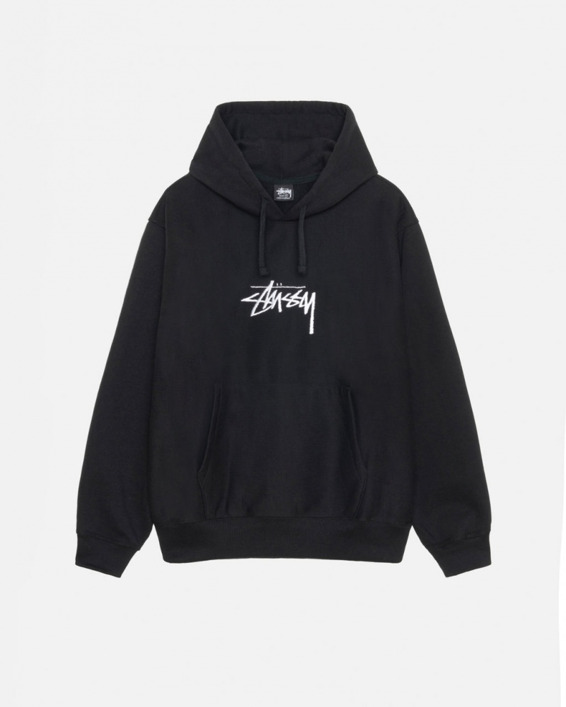 Stussy Stock Logo Applique Hoodie Majica s Kapuljačom Muške Crne Srbija | PUJ-4717