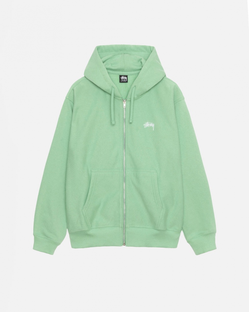 Stussy Stock Logo Zip Hood Dukserice Ženske Zelene Srbija | GZE-2161