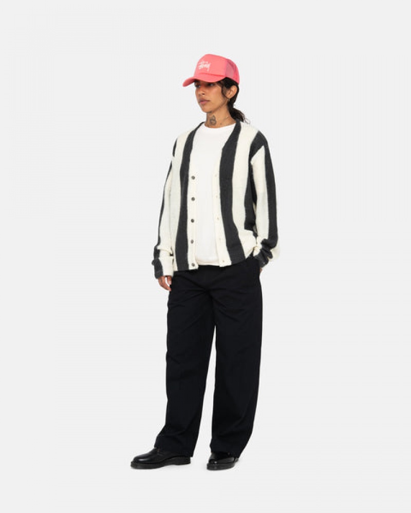 Stussy Stripe Brushed Cardigan Džemperi Muške Bež Srbija | TLS-3007