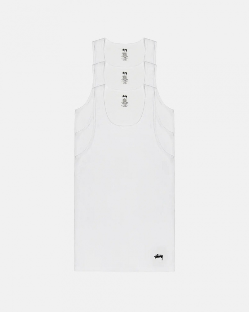 Stussy Stussy Tank Undershirt Košulje Muške Bijele Srbija | DIV-8626