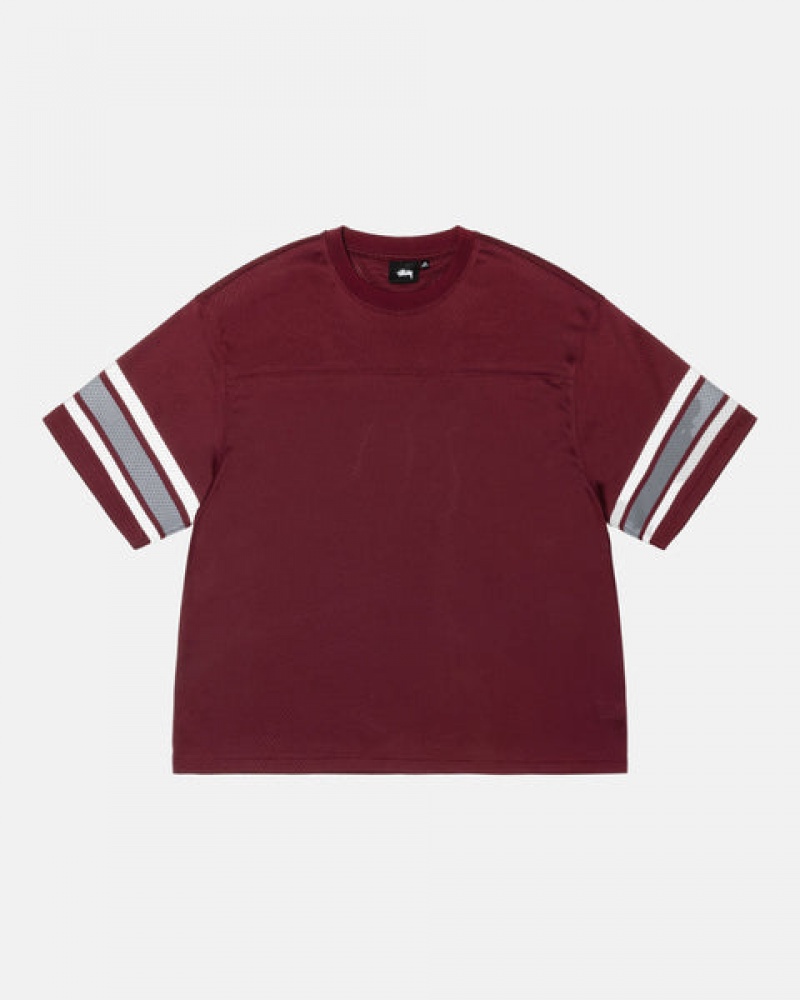 Stussy Surfman Mesh Football Jersey Topi Ženske Bordo Srbija | HTE-0203