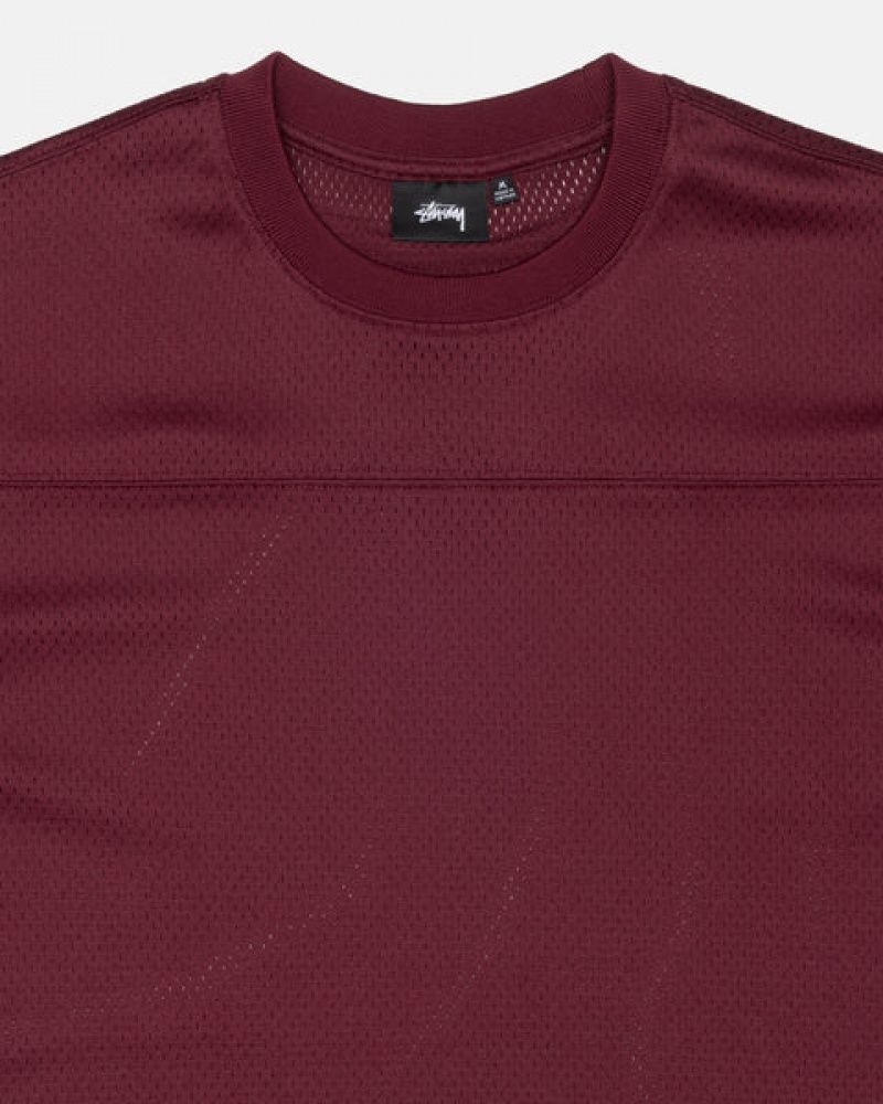 Stussy Surfman Mesh Football Jersey Topi Ženske Bordo Srbija | HTE-0203