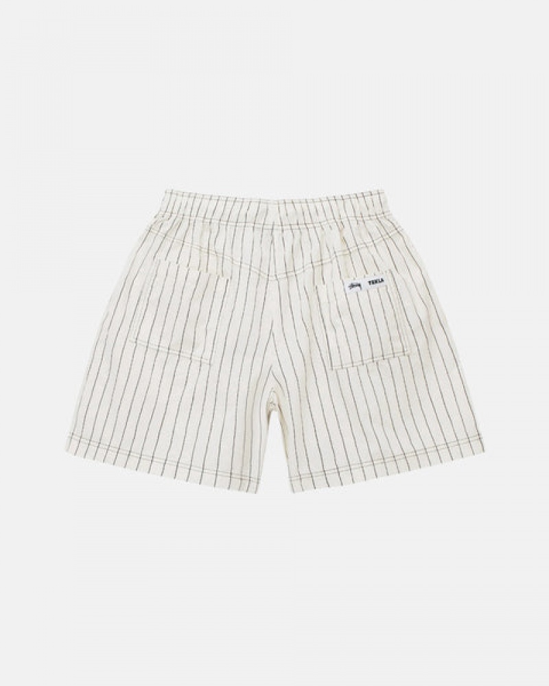 Stussy Tekla Poplin Pyjama Shorts Kratke Hlače Muške Bež Srbija | SPX-9041