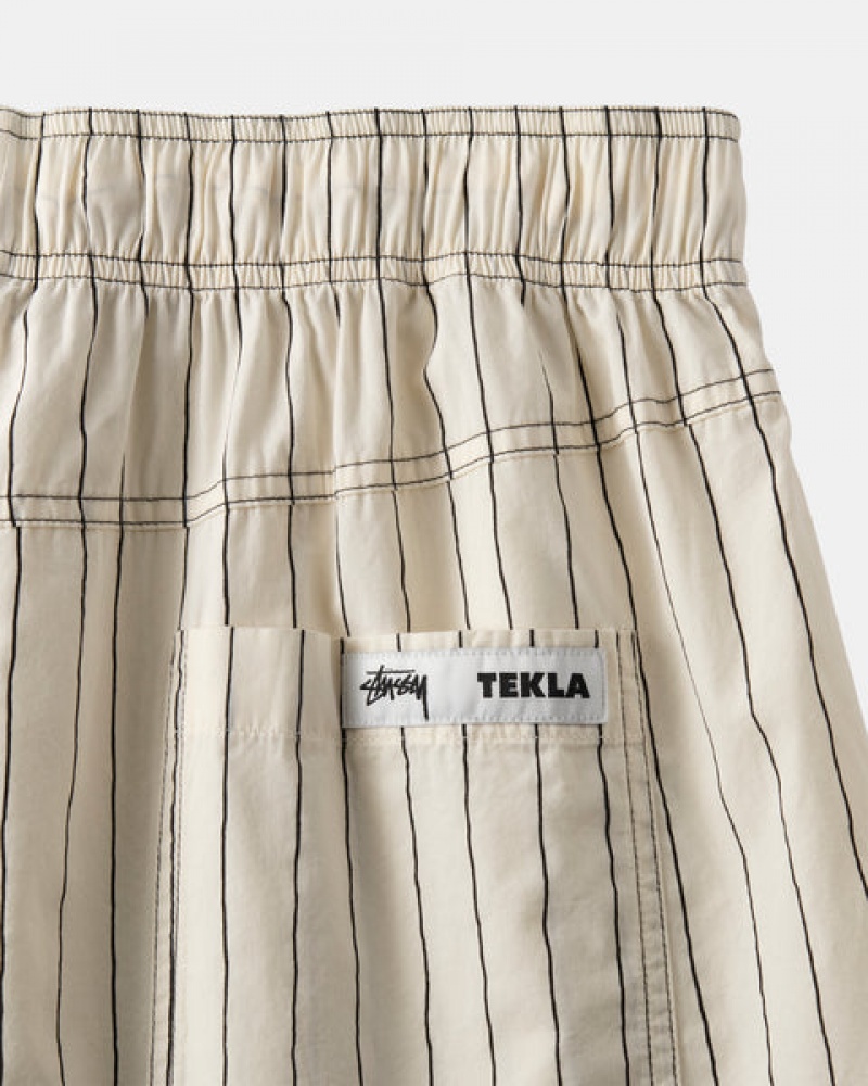 Stussy Tekla Poplin Pyjama Shorts Kratke Hlače Muške Bež Srbija | SPX-9041