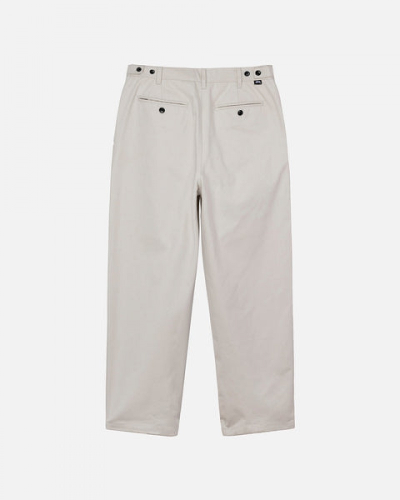 Stussy Twill Volume Plisirana Trouser Hlače Muške Bež Srbija | ROS-2970