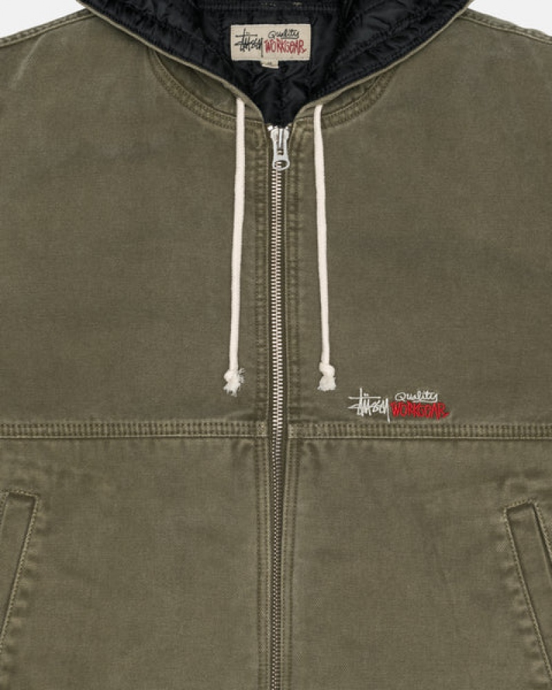 Stussy Work Jacket Insulated Canvas Jakne Ženske Maslinasto Zelene Srbija | BUO-1014