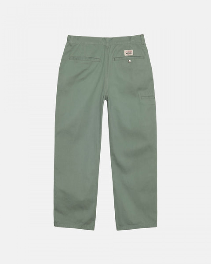 Stussy Workgear Trouser Twill Hlače Muške Zelene Srbija | MHS-9513