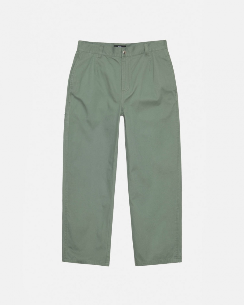 Stussy Workgear Trouser Twill Hlače Muške Zelene Srbija | MHS-9513