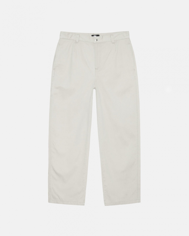 Stussy Workgear Trouser Twill Hlače Muške Bijele Srbija | ZQG-6799