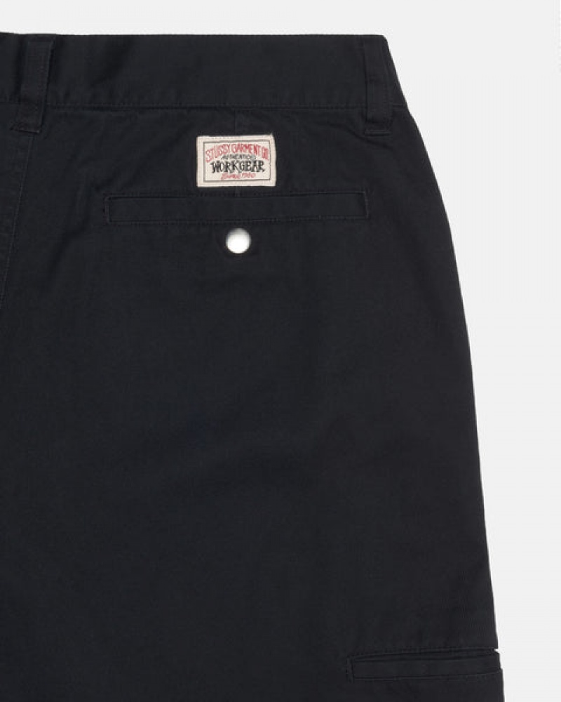 Stussy Workgear Trouser Twill Hlače Ženske Crne Srbija | PAO-3236