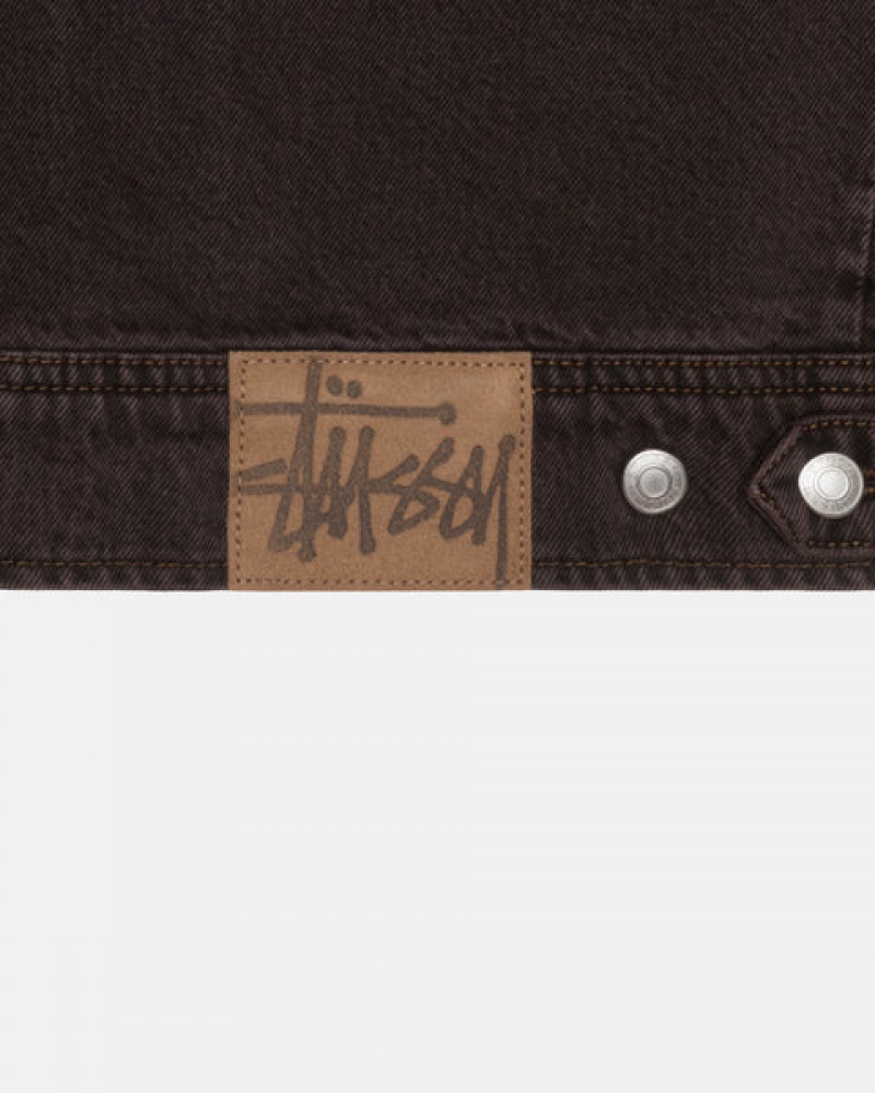 Stussy Zip Work Jacket Denim Denim Muške Crne Srbija | MQJ-9610