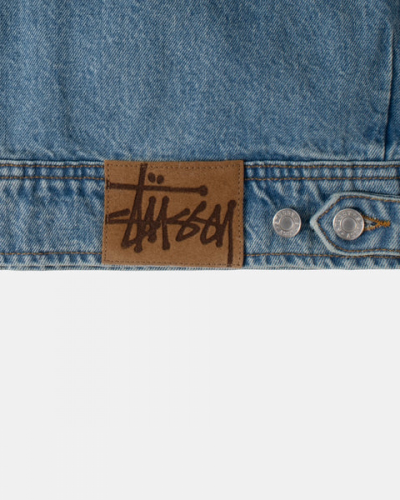 Stussy Zip Work Jacket Denim Denim Muške Plave Srbija | ITU-8549